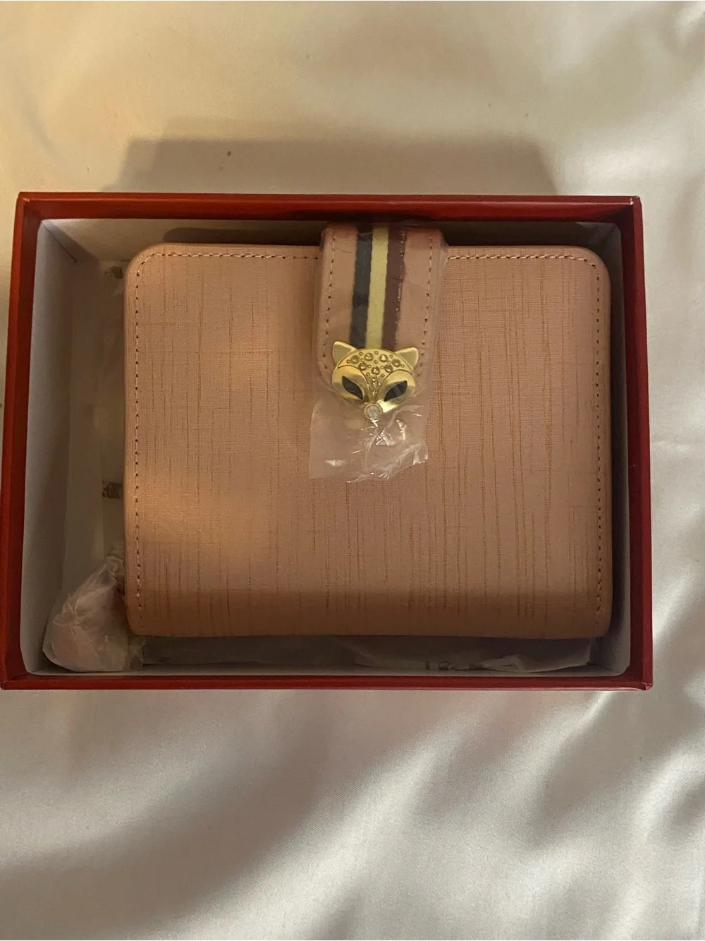 FOXER Beige Women's Zip-Around Wallet, Fox Character, Credit Card Slots